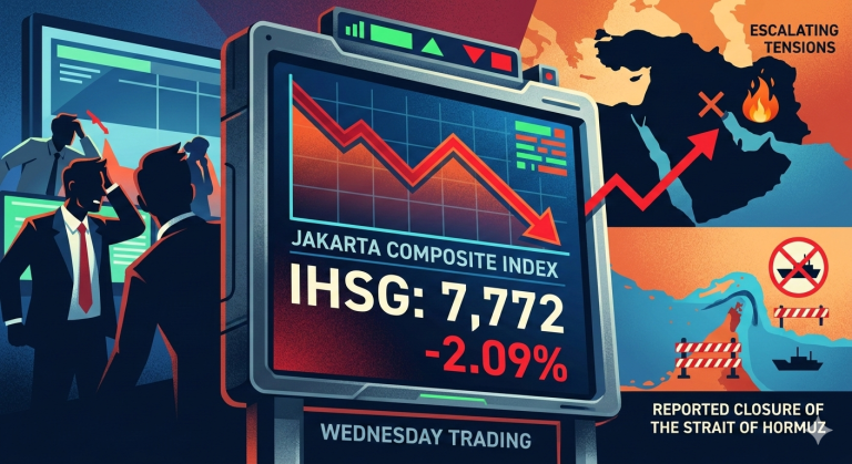 IHSG Weakens Over 2% to 7,700 Level as Middle East Tensions and Hormuz Closure Trigger Massive Sell-Off